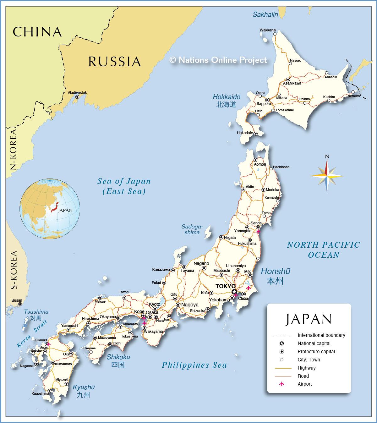 Karte Von Japan Stadte Stadte Der Karte Von Japan Ost Asien Asien