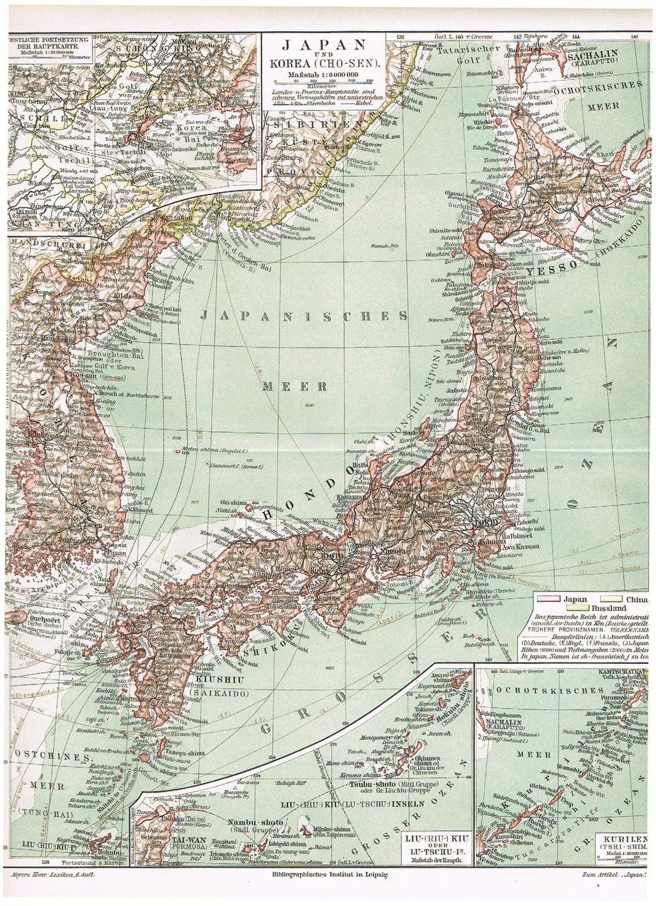 alte Karte von japan