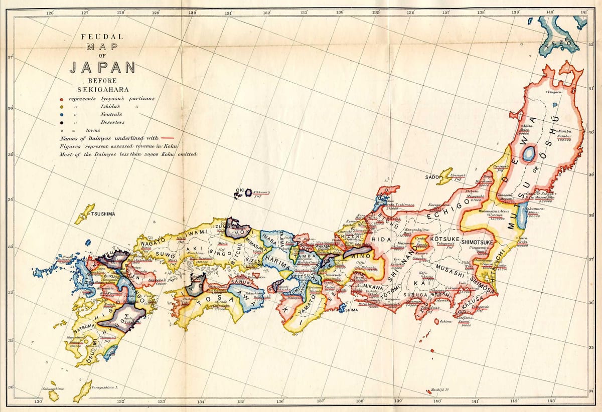 Karte des feudalen japan