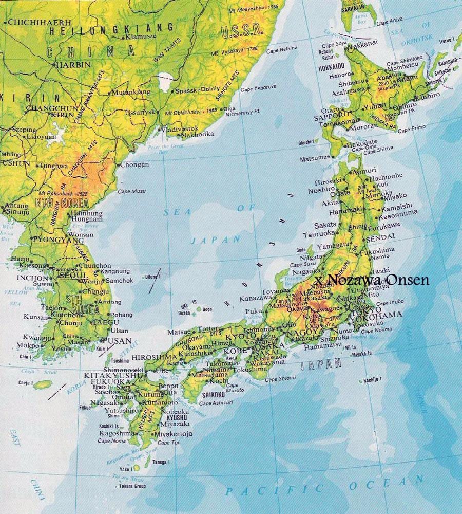Höhenkarte von japan