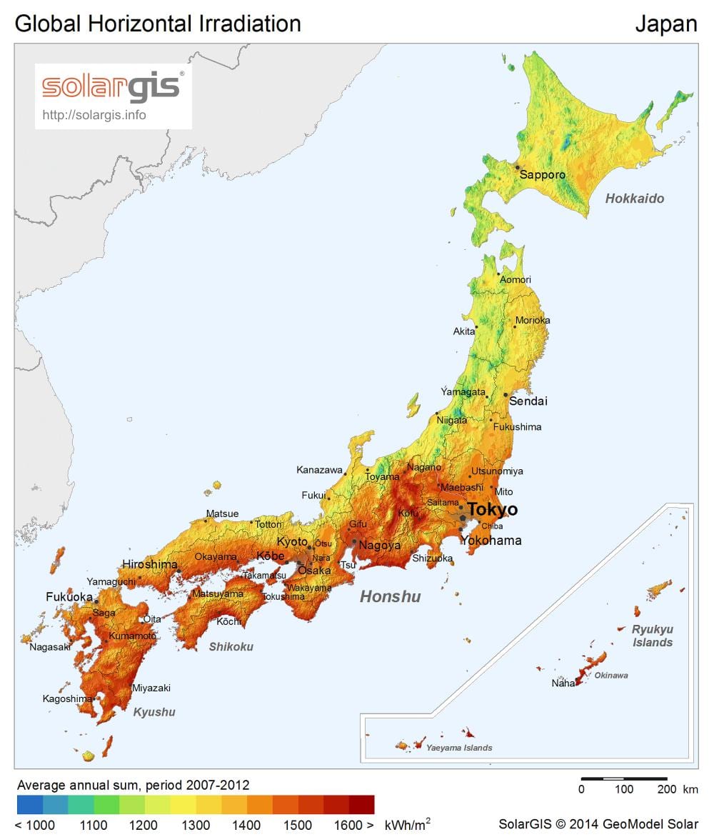 Karte von japan sunshine