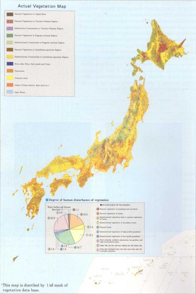 Karte von japan vegetation