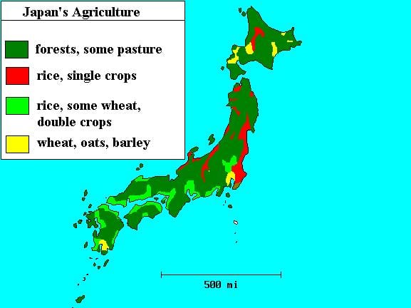 Karte von japan Wäldern