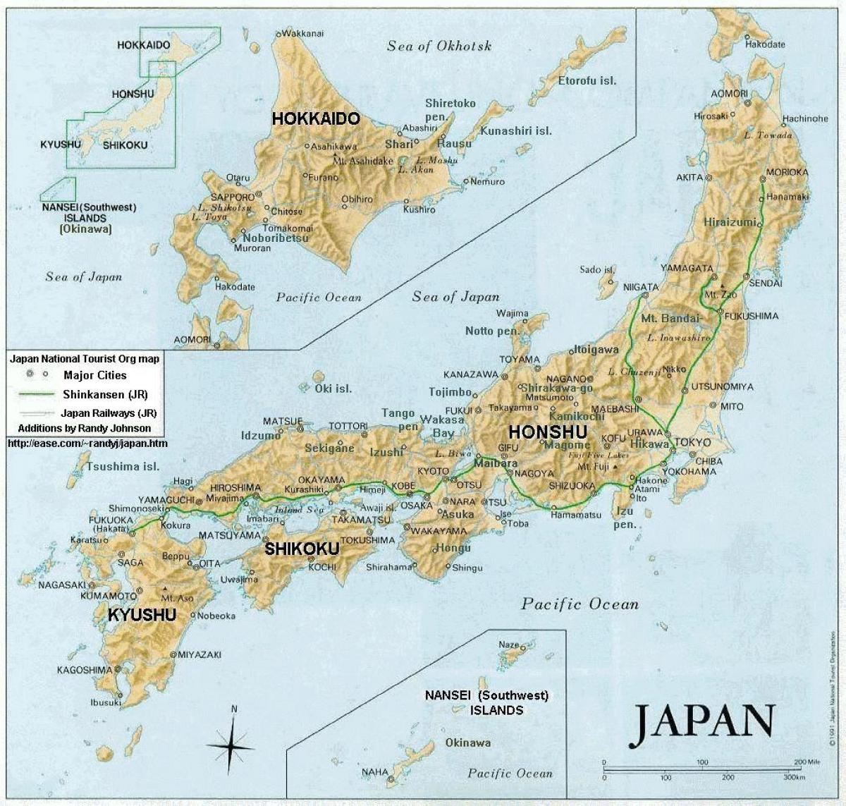 Karte Von Japan Die Inseln Und Die Stadte Karte Von Japan Mit Stadten Und Inseln Ost Asien Asien