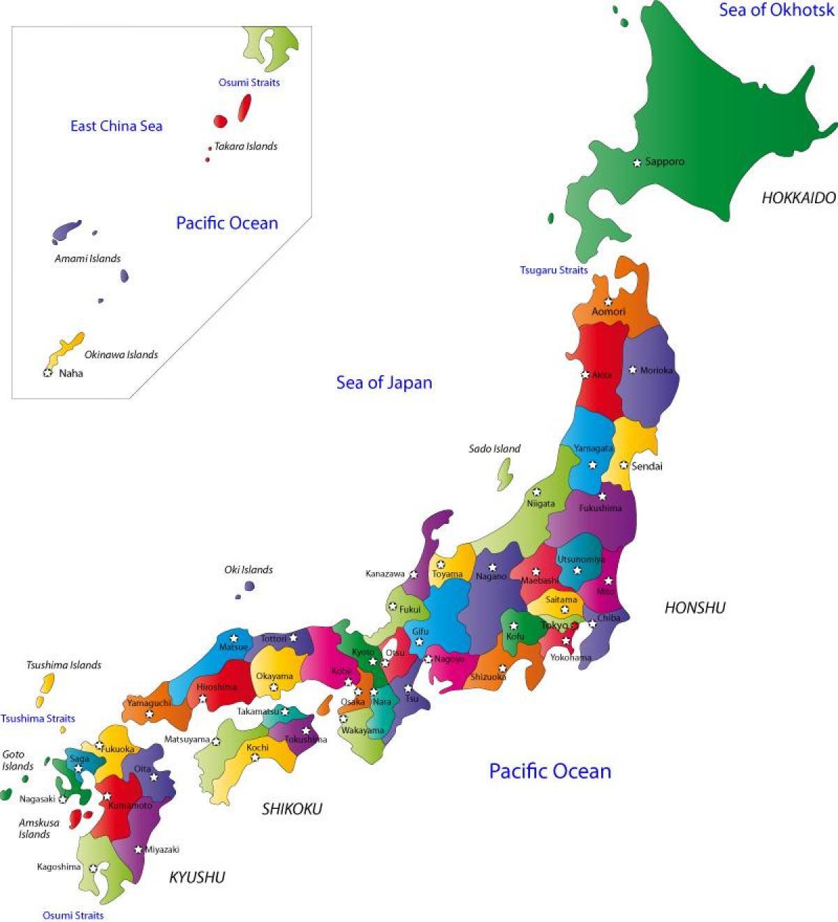 Karte Von Japan Prafekturen Und Stadte Karte Von Japan Stadte Und Prafekturen Ost Asien Asien