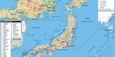 Karte von japan geographische