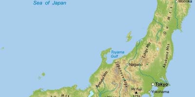 Karte von Bergen in japan