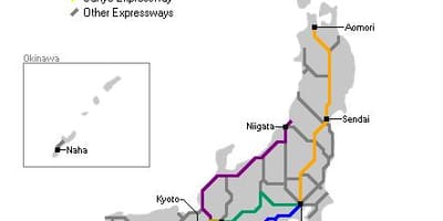 Karte von japan highway