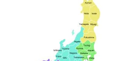 Japan Karte Provinzen