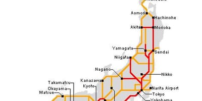 Eisenbahn-Karte von japan