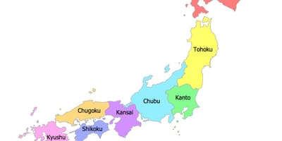 Japan Karte Regionen