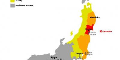 Karte von japan tsunami
