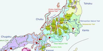 Karte der japanischen Alpen