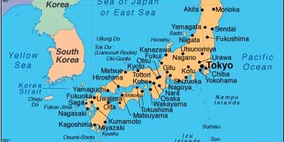 Karte des südlichen japan